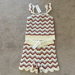 Janie and Jack Cream and Brown Kids Matching Set